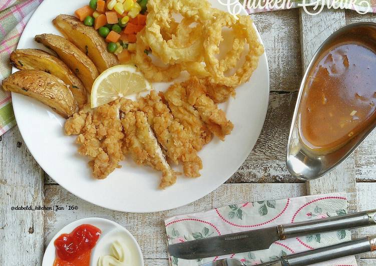 gambar untuk resep makanan Crispy Chicken Steak with Brown Sauce