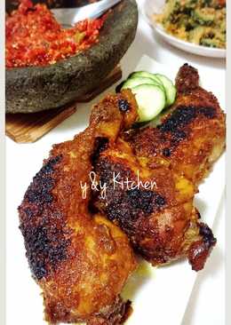 Ayam bakar bumbu opor + sambal korek
