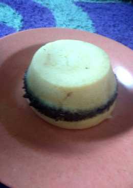 Mini Vanilla Cake Lapis Chocolate (No Mixer, No Oven)