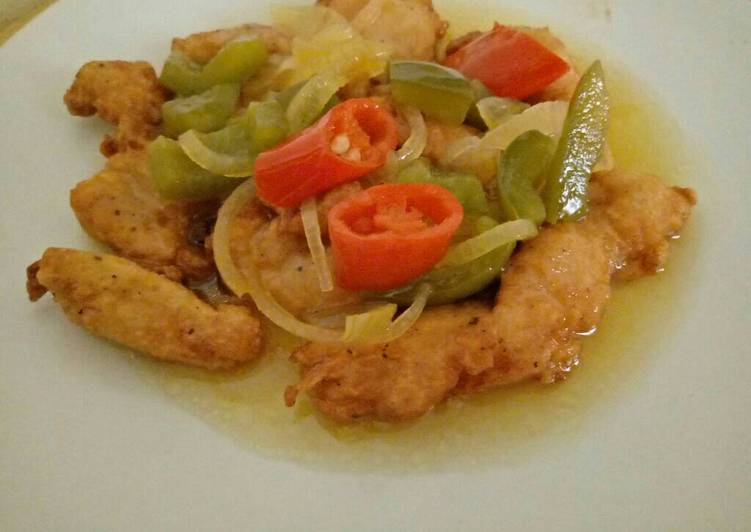 resep Crispy Chicken with Honey Lemon Sauce ??????