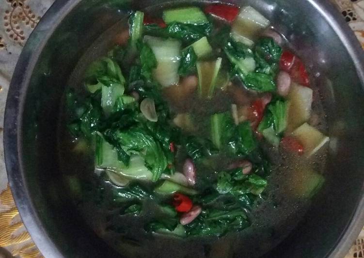 gambar untuk cara membuat Tumis Sawi Bok Choy+Buncis Merah dengan Bumbu instant