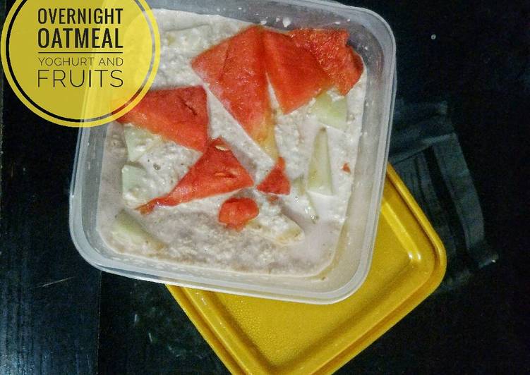 resep masakan Overnight Oatmeal Yoghurt and Fruits