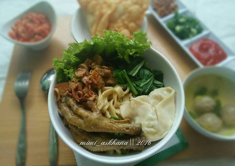 resep Mie Ayam Jamur + Pangsit