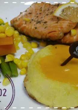 Menu sehat Mashed potato and Salmon