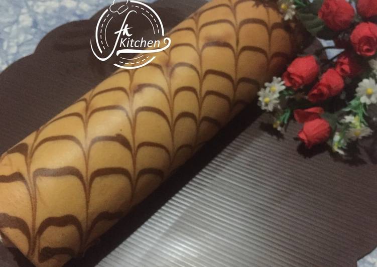 cara membuat Roll Cake Batik