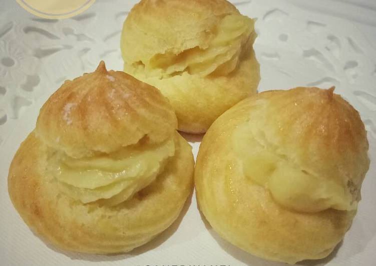 resep lengkap untuk Soes / Kue Sus Vla Durian