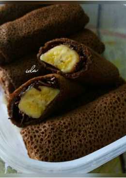 Dadar gulung pisang coklat