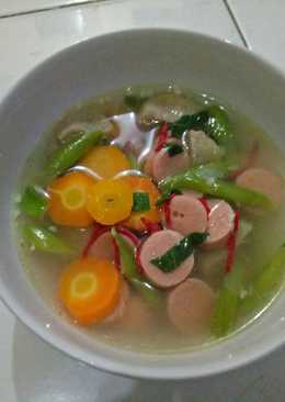 Sop sosis bakso bening