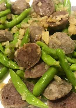 Tumis buncis bakso / bakwan