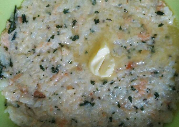 resep Nasi Goreng Salmon with Kale Chips (mpasi 9bln)