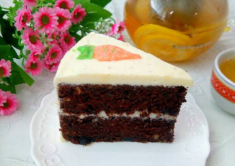bahan dan cara membuat Chocolate carrot cake