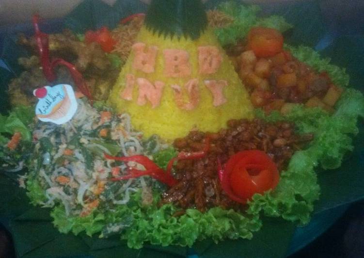 gambar untuk cara membuat Tumpeng 5 porsi (kering tempe kecap)