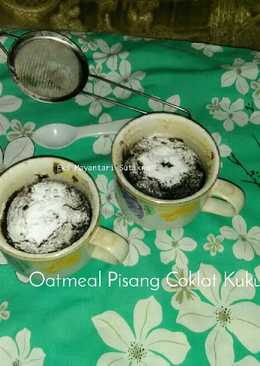 Oatmeal Pisang Coklat Kukus Rasa Brownies (Blender, Eggless)