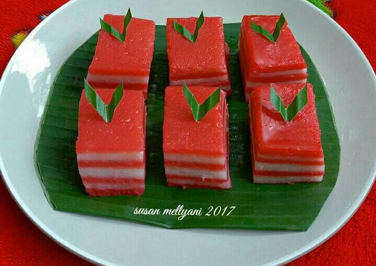 cara membuat Kue lapis merah putih