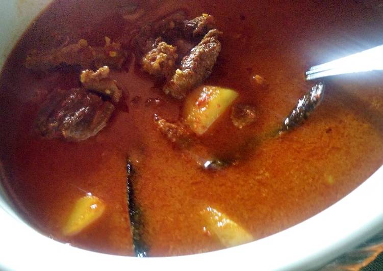 resep makanan Gulai pedas daging kentang #KitaBerbagi