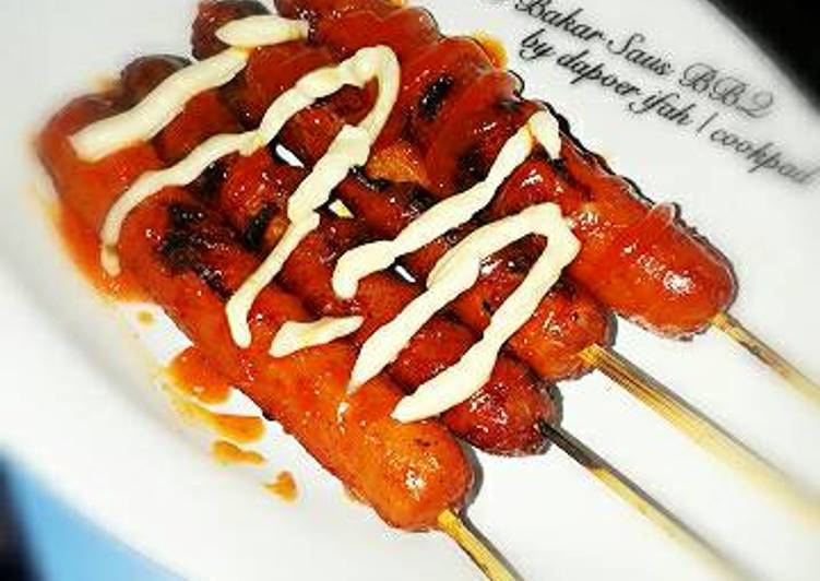 cara membuat Sosis Bakar Saus BBQ