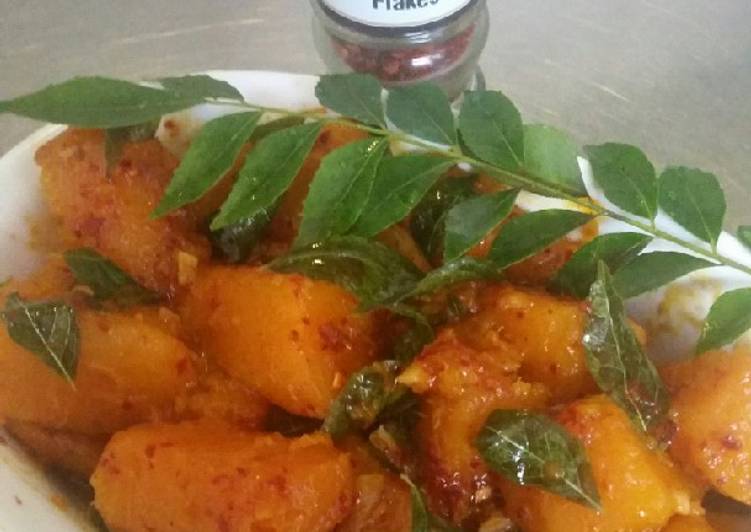 Labu kuning masak dgn saos tiram dan daun kari