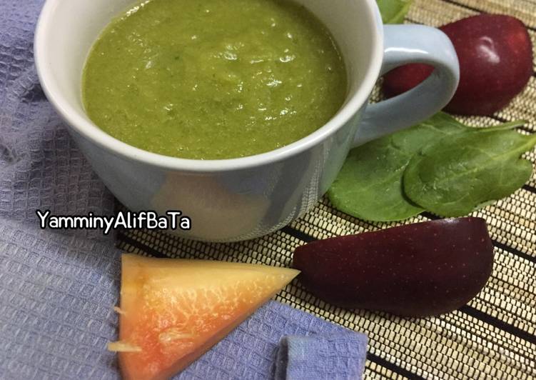 gambar untuk cara membuat Green smoothie simple (#pr2_jus/smoothie)