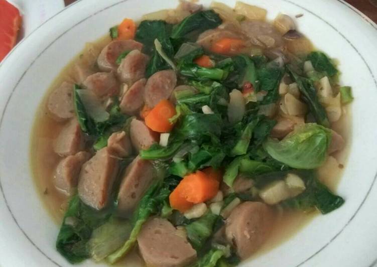 resep masakan Cah Tumis Baby Kaylan & Bakso