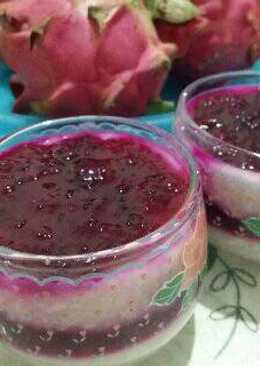 Pudding oats buah naga