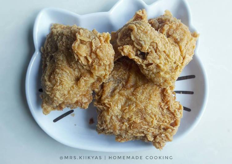 resep lengkap untuk Ayam goreng tepung crispy ala kfc