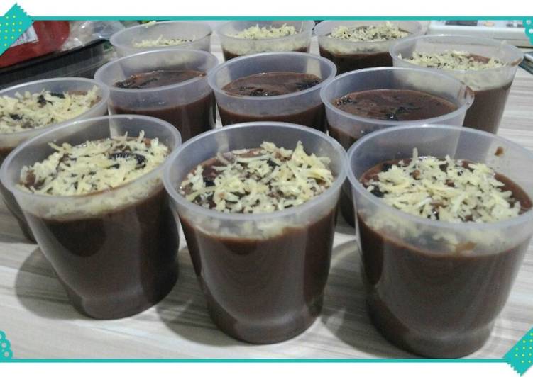 bahan dan cara membuat Silky Chocoreo Pudding