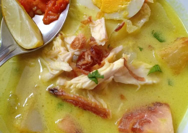 cara membuat Soto ayam kuah santan