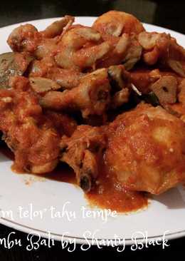 Ayam telor tahu tempe bumbu bali
