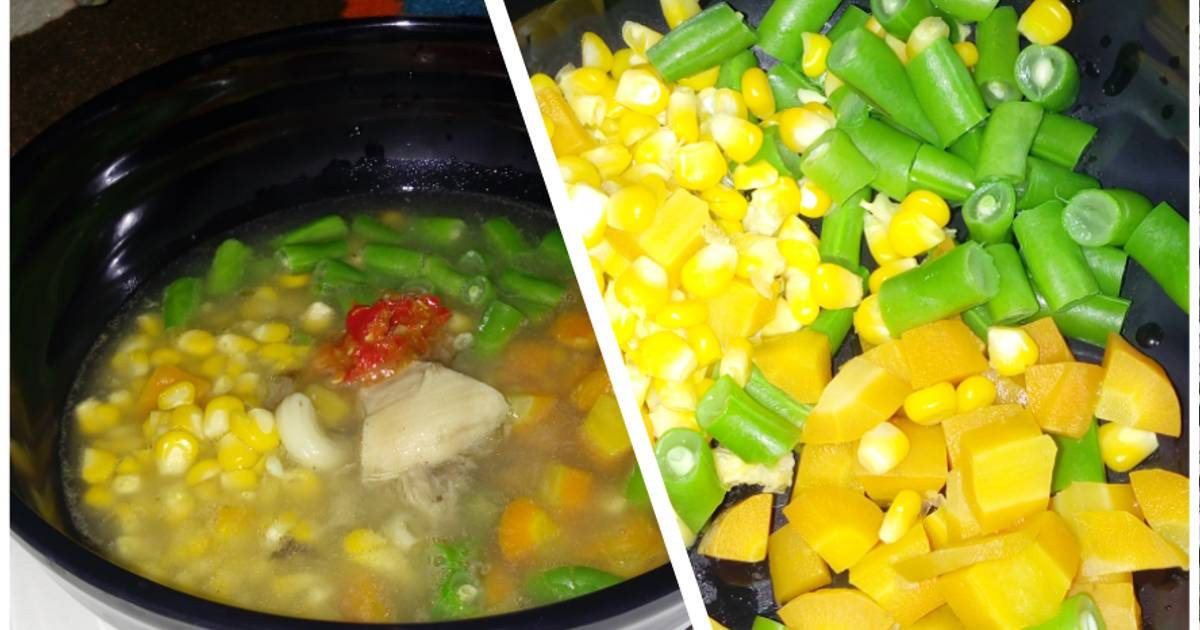 Resep Three color chicken soup ala Jasmine setiyawati Agus Imam