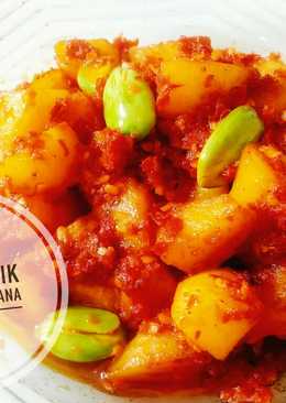 Sambel kentang goreng petai