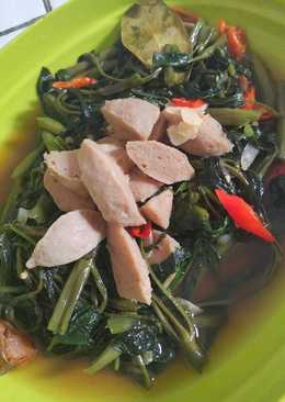 Tumis kangkung bakso sapi