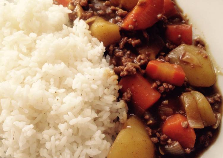 cara membuat Nasi Kare Jepang dengan Daging Cincang