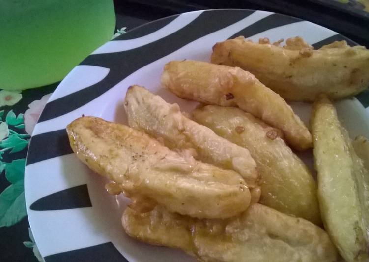 cara membuat Pisang Goreng (adonan tepung beras & kanji)