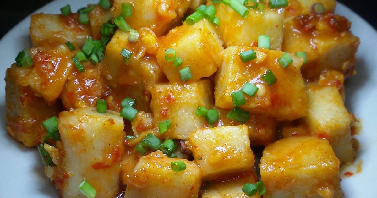 Resep TURNIP CAKE WITH SIMPLE SAUCE