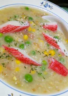 porridge with peas and corn