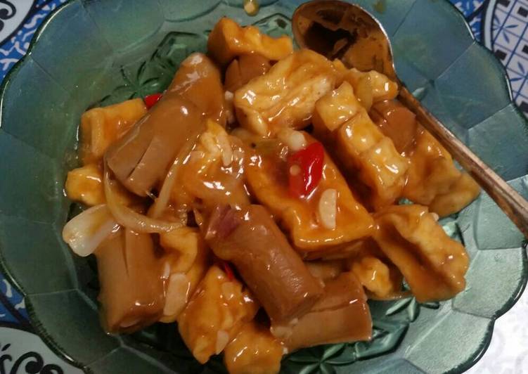 gambar untuk resep Sosis tahu asam manis nona ling