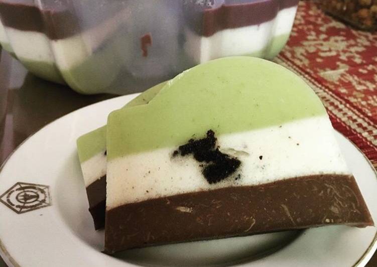 cara membuat Puding Alpukat Oreo Coklat