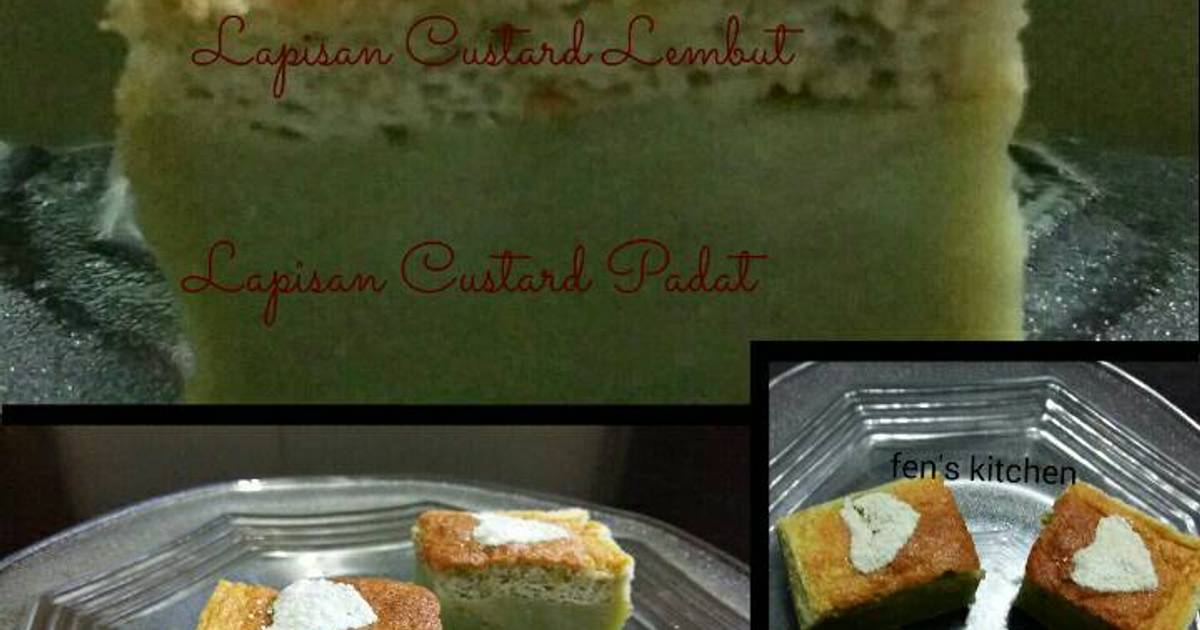 Resep Matcha Magic Custard Cake Resep Matcha Magic Custard Cake