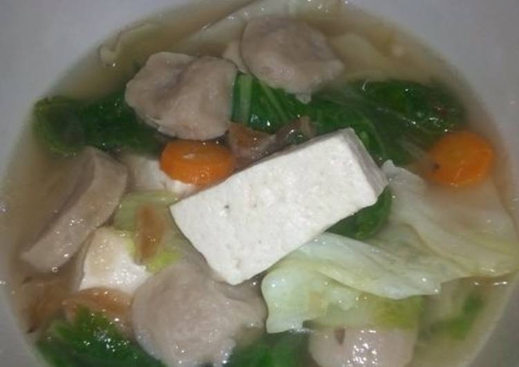 bahan dan cara membuat Sup Baso Tahu