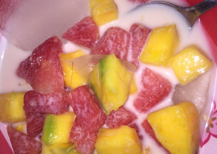 Resep Es susu pink mangga semangka Dari dea