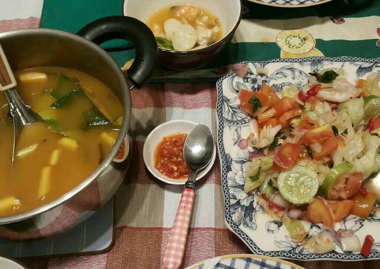 resep masakan Tom yam Gung dan Salad ala thailand