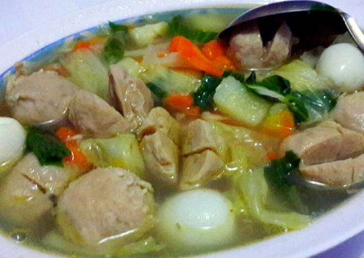 cara membuat Sup Ayam Bakso