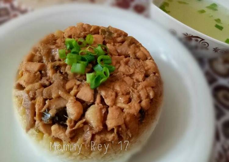 gambar untuk resep makanan Nasi Tim Ayam lengkap dengan kuah kaldu