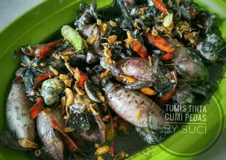 resep masakan Tumis Tinta Cumi Pedas #Keto