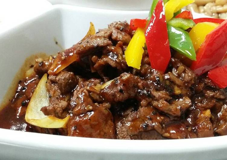 Resep Beef with Black pepper sauce / Sapi lada hitam oleh 