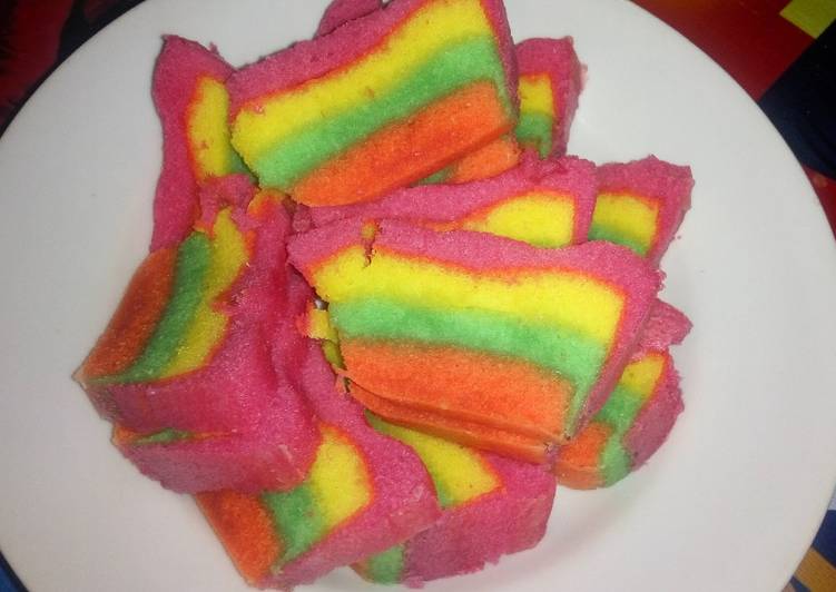 resep lengkap untuk Rainbow cake kukus Ny.Liem