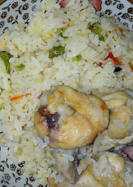 Nasi liwet ayam pedas rice cooker