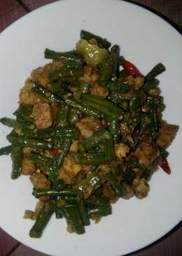 Tumis kacang panjang tempe