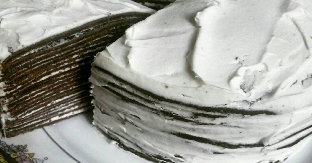 Resep Dark Chocolate Mille Crepe Cake