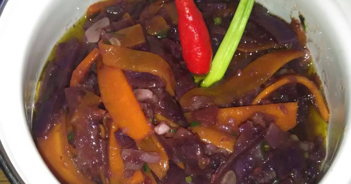  Resep Tumis ubi ungu wortel daun kemangi oleh Galuh 